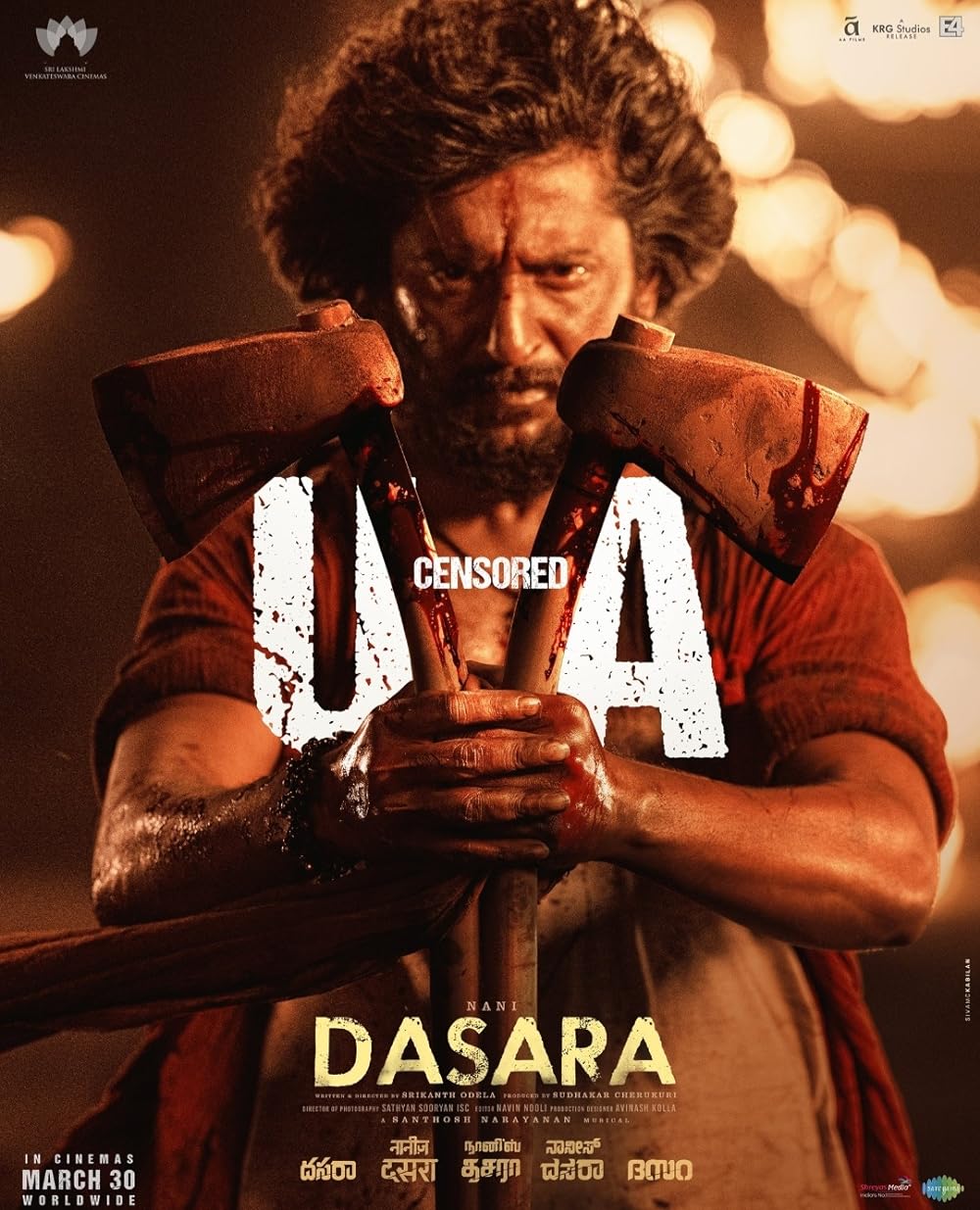 Download Dasara (2023) Hindi(Malayalam, Kannada, Tamil) Movie WEBRiP || 480p [650MB] || 720p [1.3GB]  || 1080p [2.75GB]